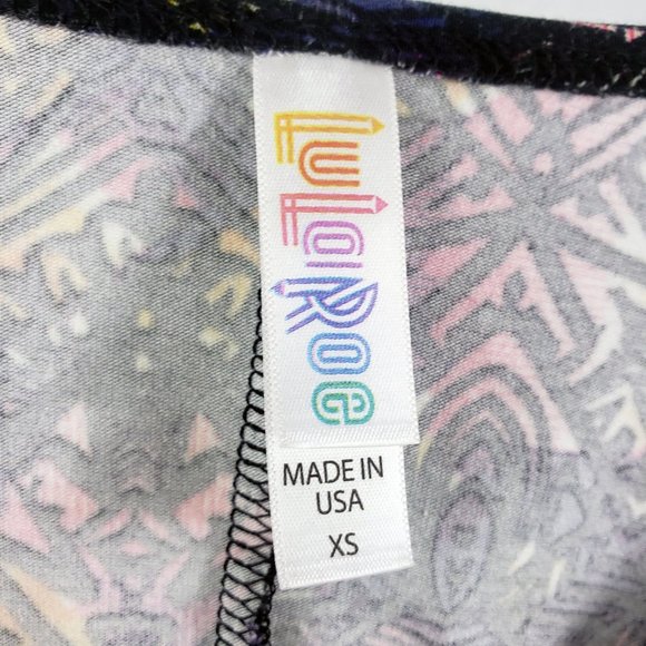 LuLaRoe Women's Black Pink Aztec Pyramid Short Sleeve Tunic Shirt Top Blouse - Picture 16 of 16